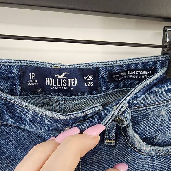 Hollister hi rise slim straight jeans distressed 1  25x26 - Picture 3 of 3
